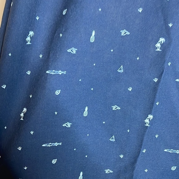 Travis Mathew | Men’s Blue Fish & Palm Tree Novelty Print Shorts Size 36 - Picture 3 of 6
